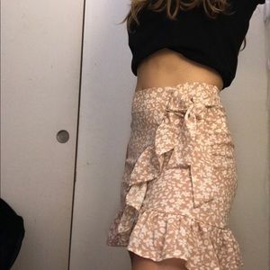 Pastel Pink With Flower Patterned Skirt